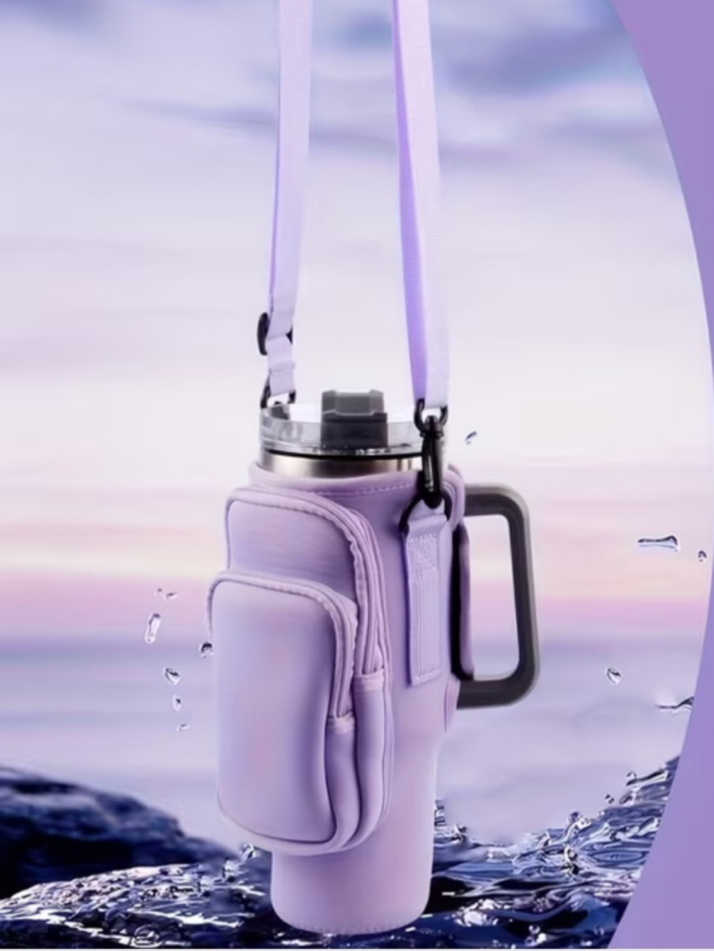 🥤🟪🥤 PURPLE MULTI-POCKET INSULATED TUMBLER CARRIER (HOLDS 40 OUNCE TUMBLER)❗️ - Picture 5 of 8